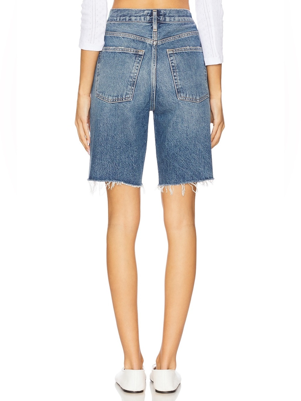 NEW AGOLDE 90's Mid Rise Loose Fit Long Jean Shorts 27 Baggy Jorts - Picture 12 of 12
